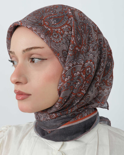 Organik Soft Eşarp D095 Gri-Vizon