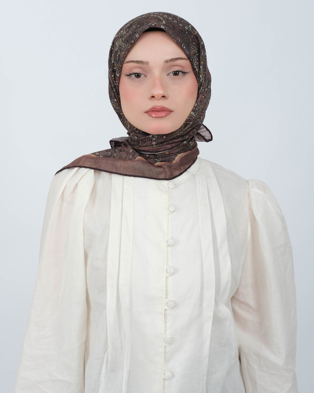 Organik Soft Eşarp D095 Kahve-Vizon