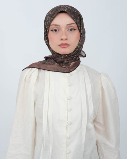 Organik Soft Eşarp D095 Kahve-Vizon