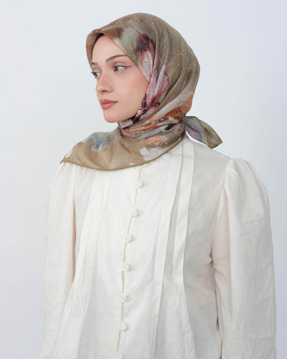 Organik Soft Eşarp D096 Yağ Yeşili