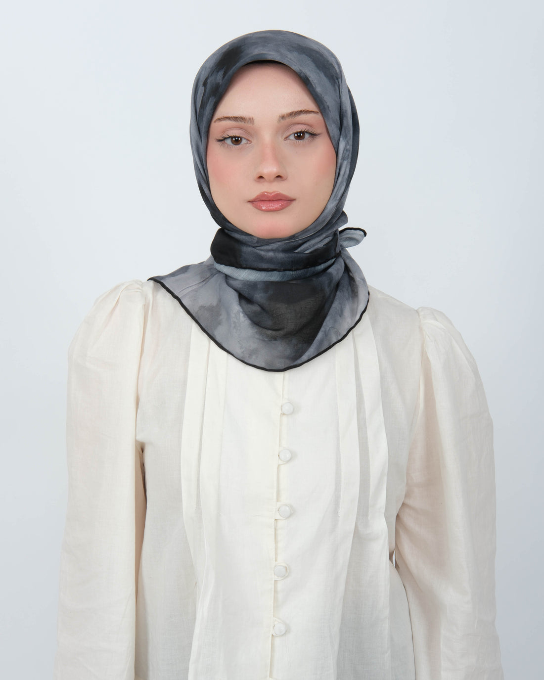 Organik Soft Eşarp D090 Siyah-Gri
