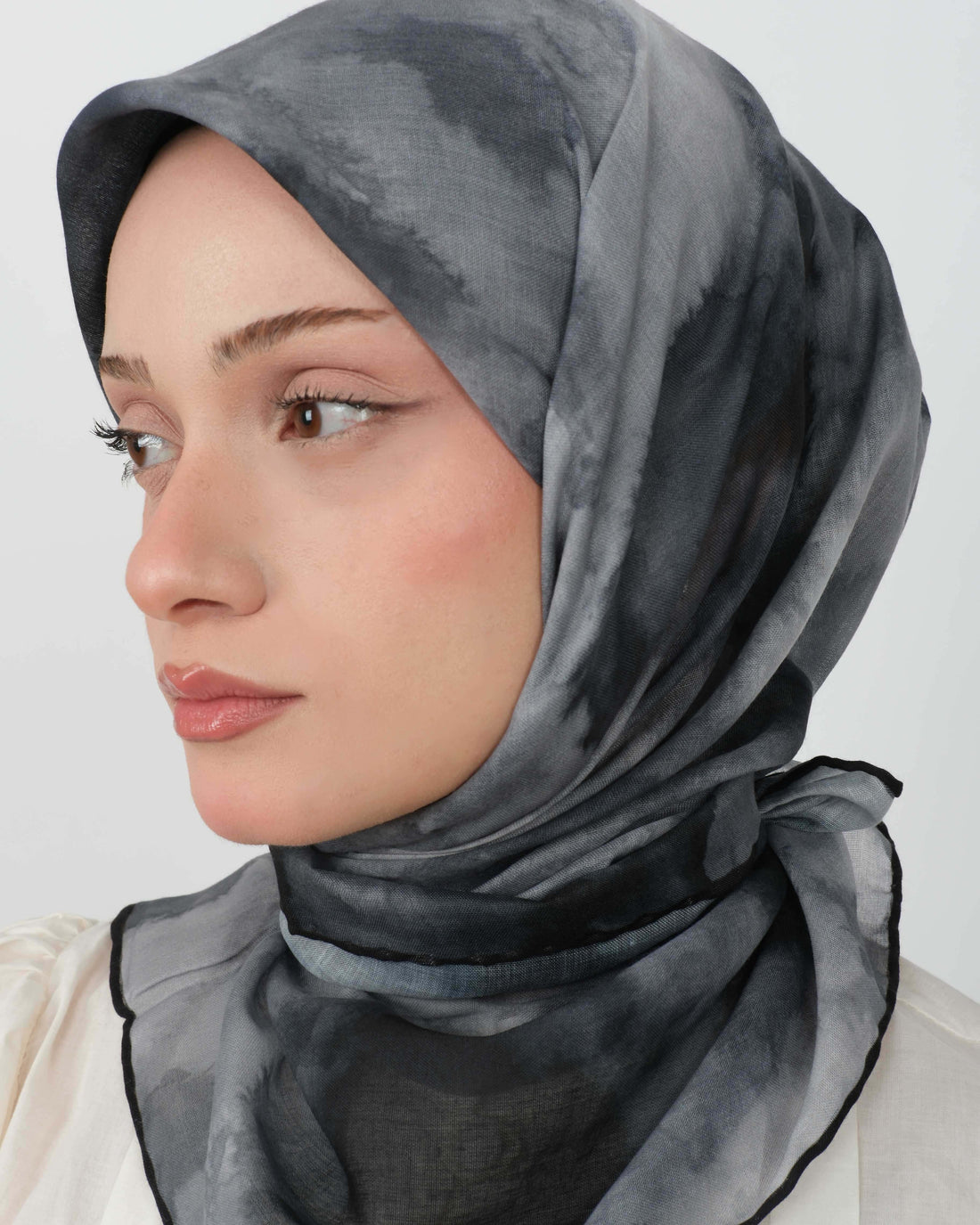 Organik Soft Eşarp D090 Siyah-Gri
