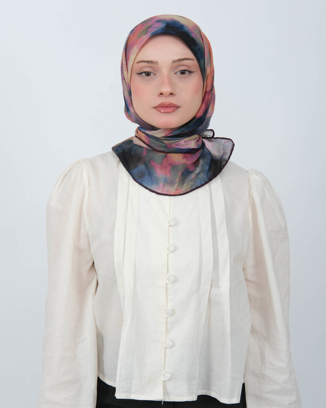 Organik Soft Eşarp D090 Lacivert-Fuşya