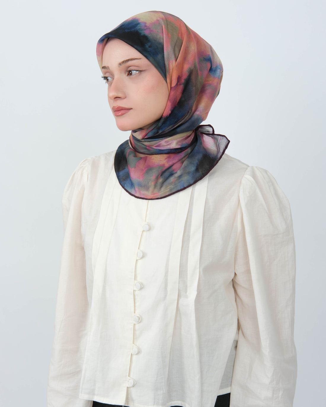Organik Soft Eşarp D090 Lacivert-Fuşya