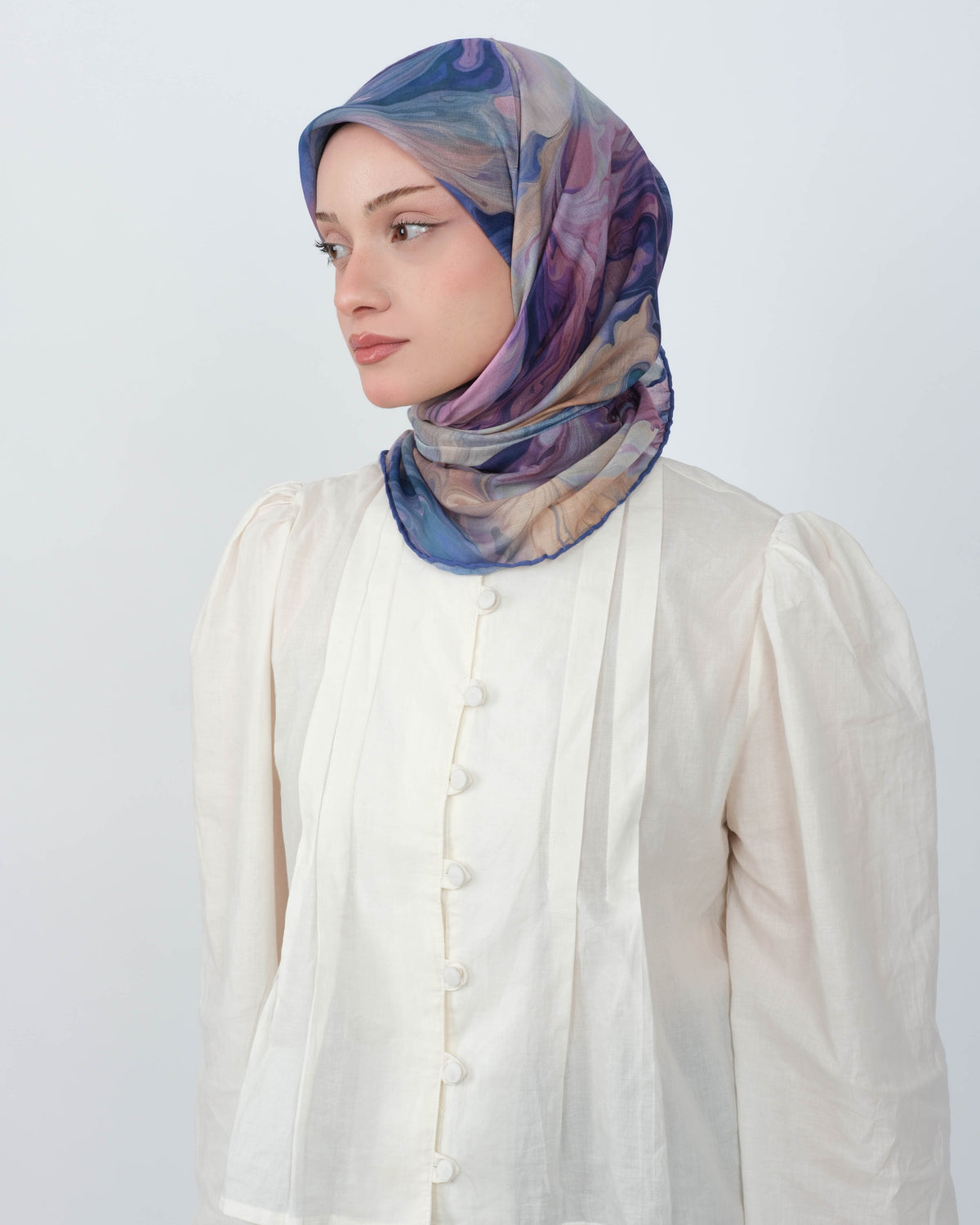Organik Soft Eşarp D098 Mavi