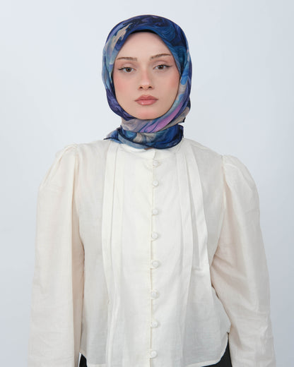 Organik Soft Eşarp D098 Lacivert