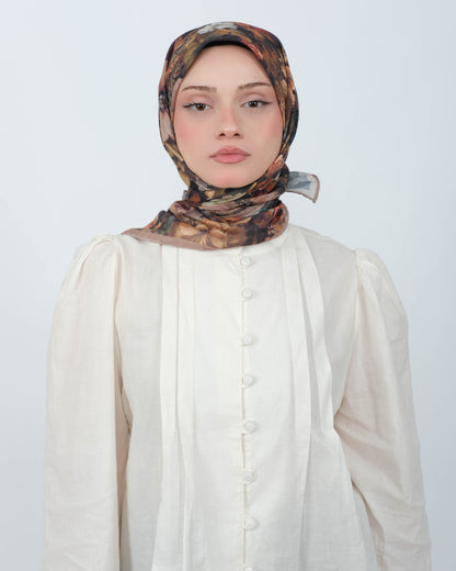 Organik Soft Eşarp D099 Tarçın-Kahve