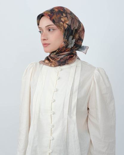Organik Soft Eşarp D099 Tarçın-Kahve