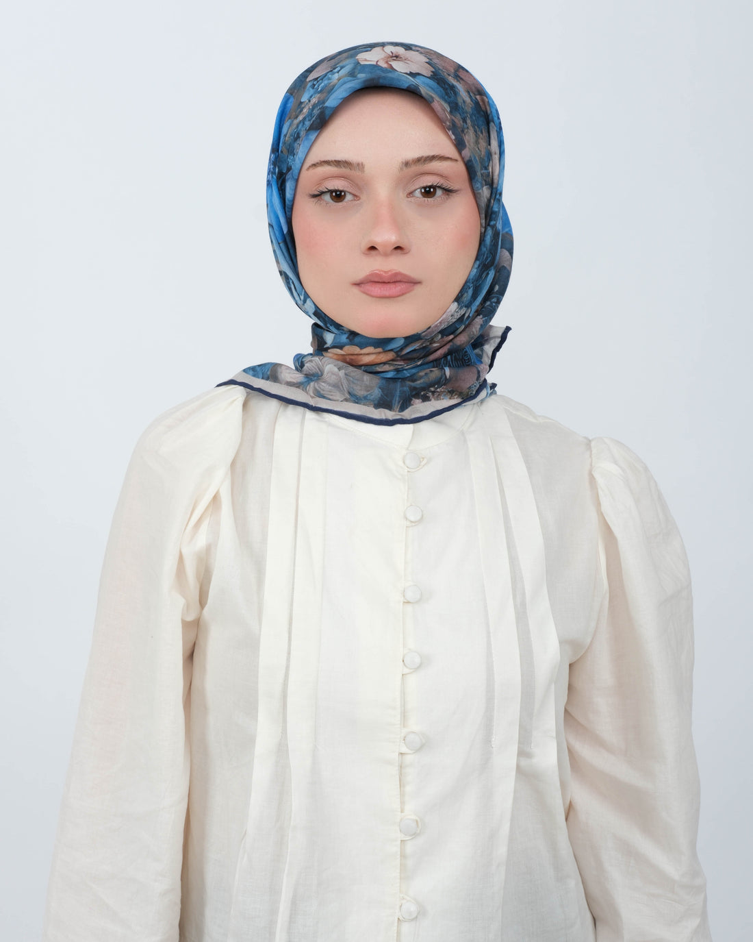 Organik Soft Eşarp D099 Saks Mavi