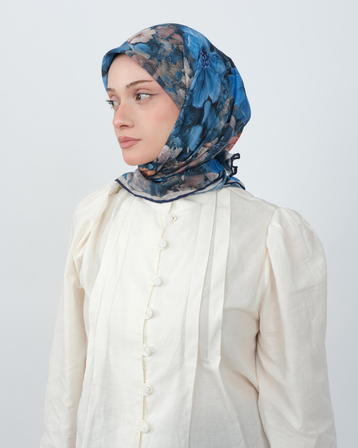 Organik Soft Eşarp D099 Saks Mavi