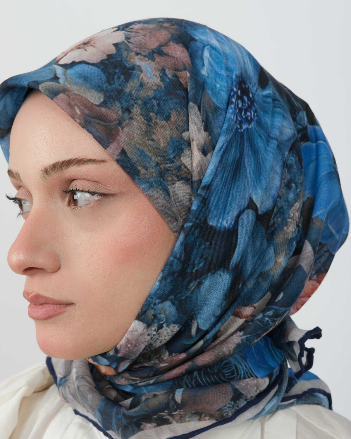 Organik Soft Eşarp D099 Saks Mavi