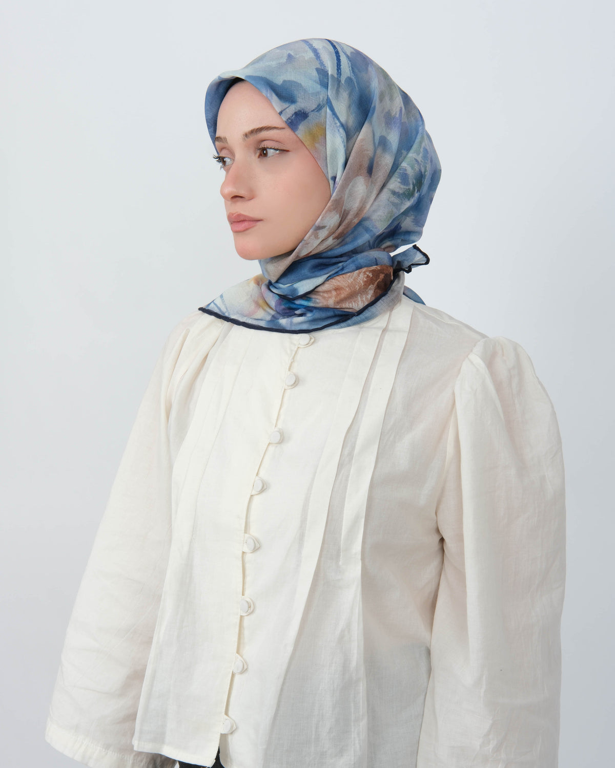 Organik Soft Eşarp D100 Mavi