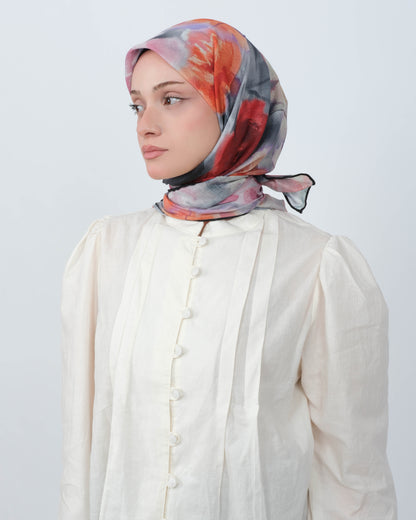 Organik Soft Eşarp D100 Mercan-Lila