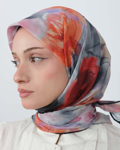 Organik Soft Eşarp D100 Mercan-Lila