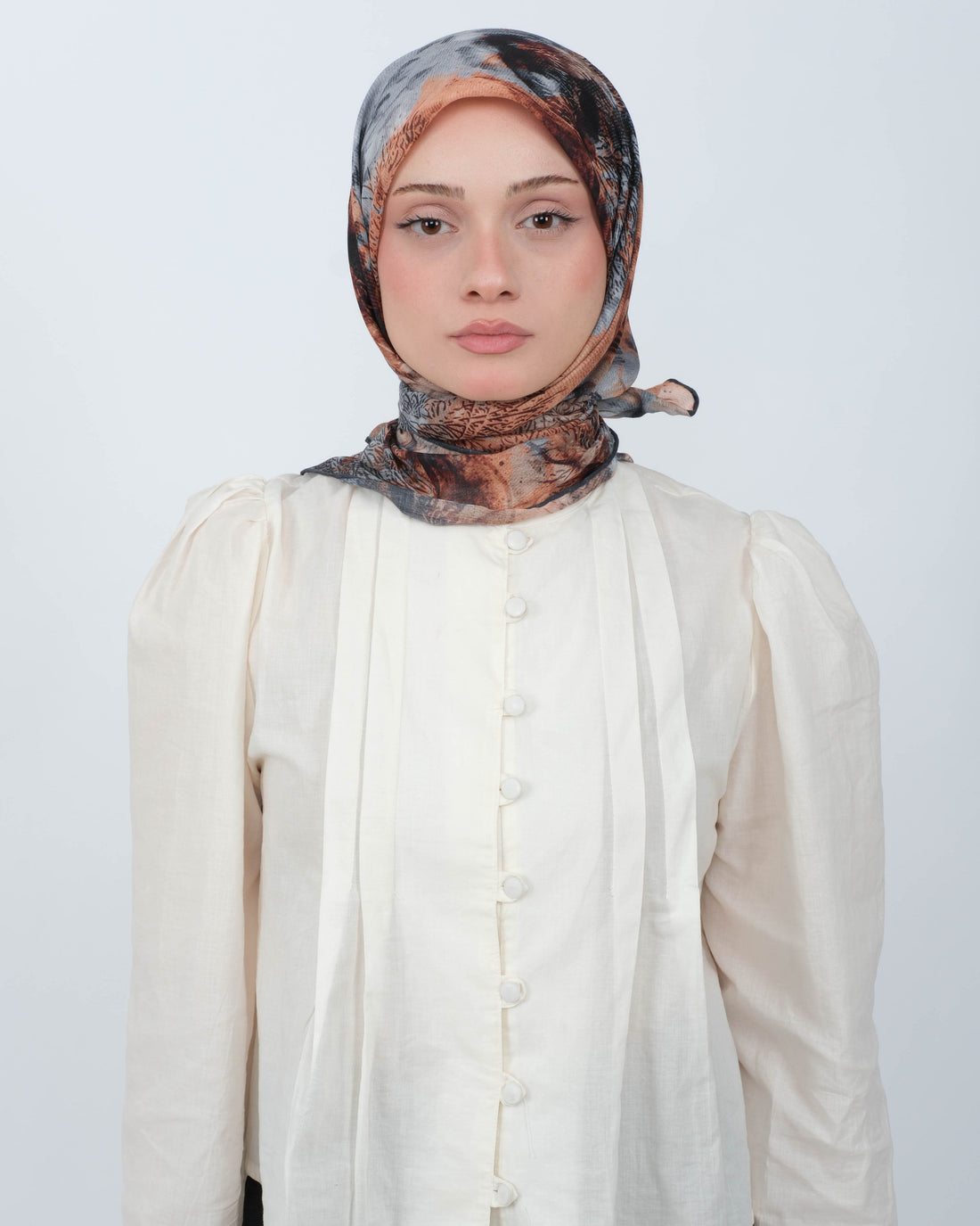 Organik Soft Eşarp D101 Kahve-Gri