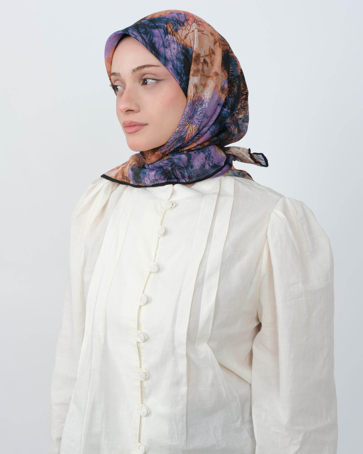 Organik Soft Eşarp D101 Mor-Tarçın