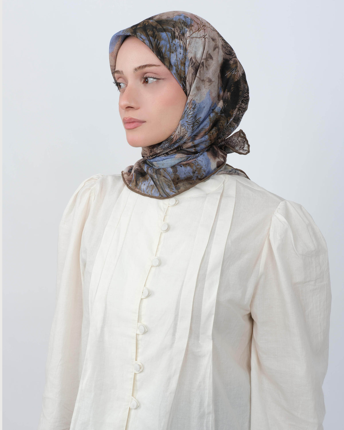 Organik Soft Eşarp D101 Yeşil-Mavi