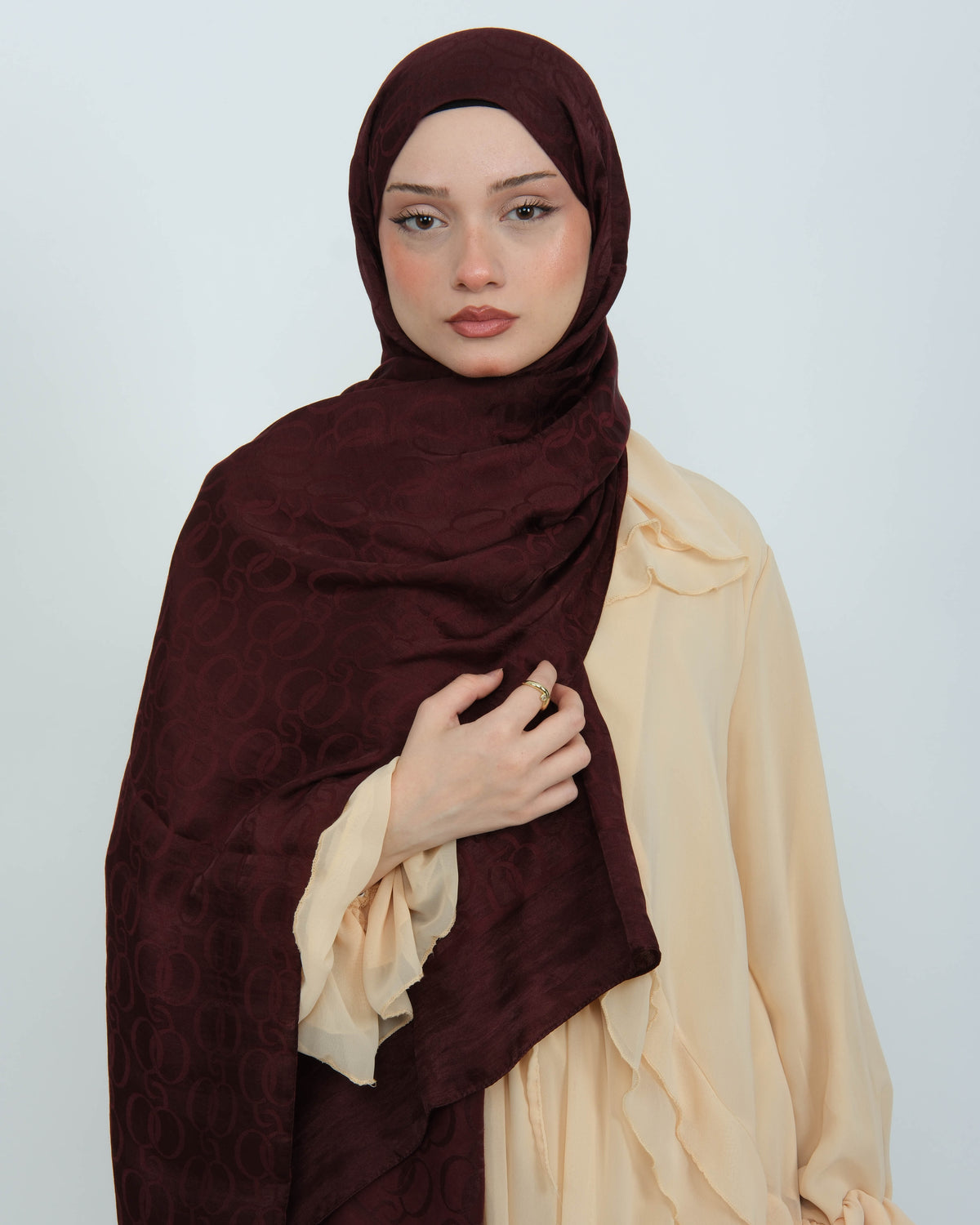 Ayrobin Jakar Şal D102 Koyu Bordo
