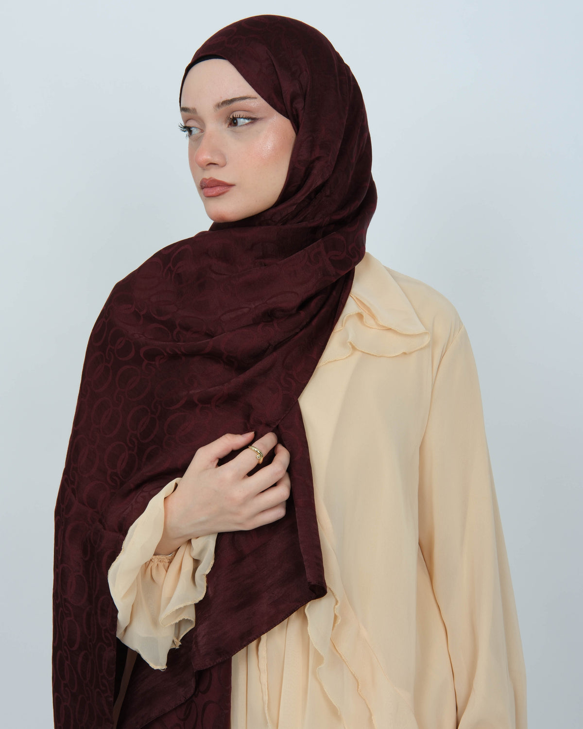 Ayrobin Jakar Şal D102 Koyu Bordo