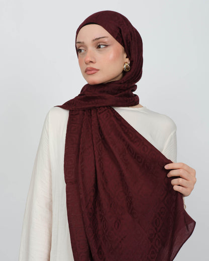 Ayrobin Jakar Şal D104 Koyu Bordo
