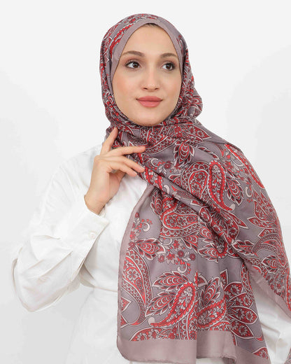 Soft Şal D057 Vizon-Kırmızı