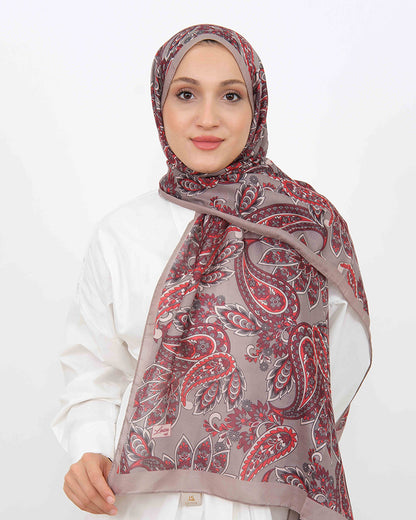 Soft Şal D057 Vizon-Bordo