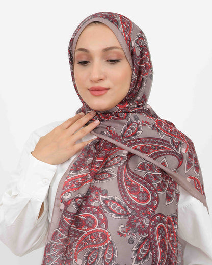 Soft Şal D057 Vizon-Bordo