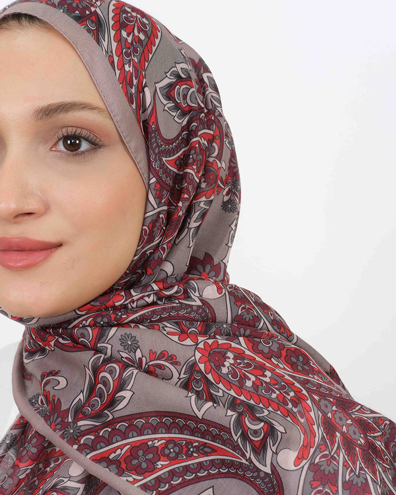 Soft Şal D057 Vizon-Bordo