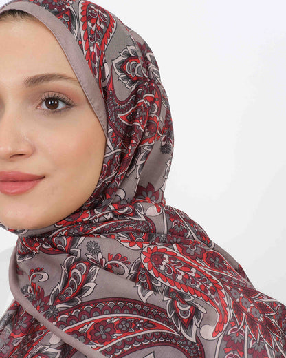 Soft Şal D057 Vizon-Bordo