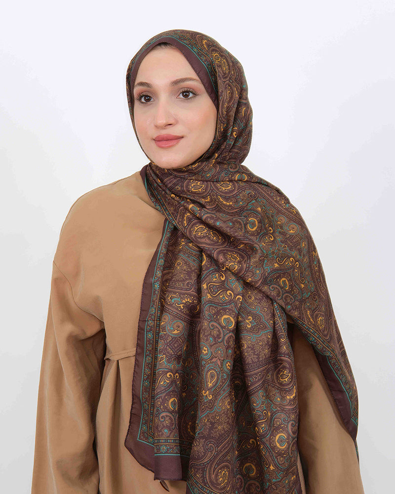 Soft Şal D059 Kahverengi-Yeşil