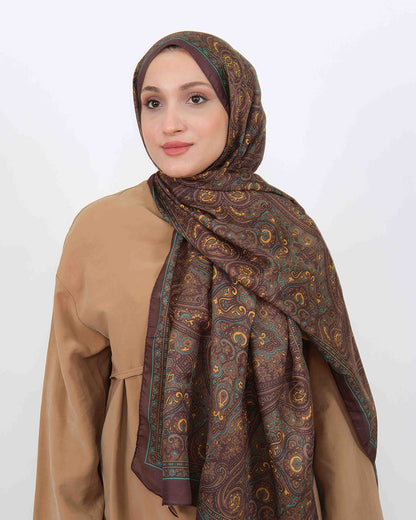 Soft Şal D059 Kahverengi-Yeşil