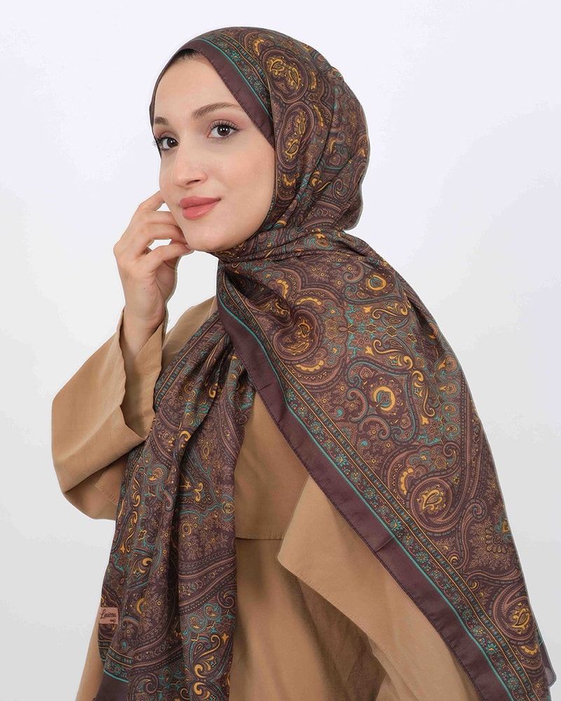 Soft Şal D059 Kahverengi-Yeşil