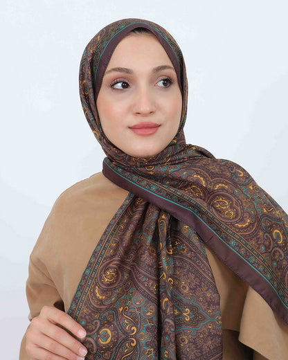 Soft Şal D059 Kahverengi-Yeşil