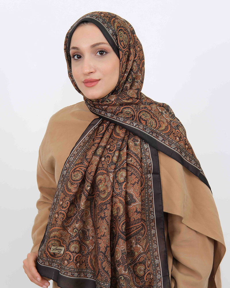Soft Şal D059 Siyah-Kiremit