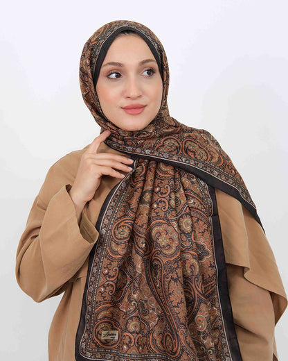 Soft Şal D059 Siyah-Kiremit