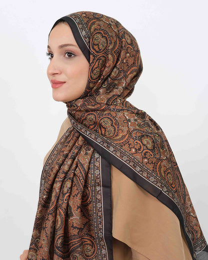 Soft Şal D059 Siyah-Kiremit