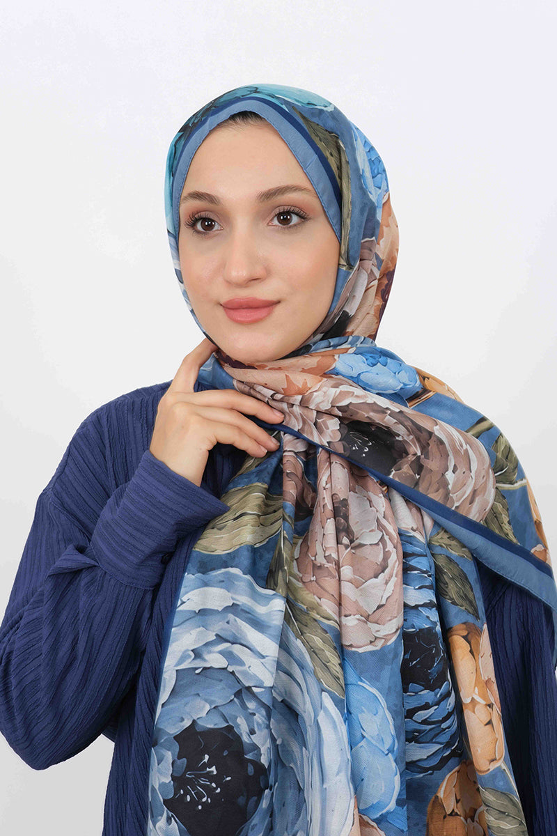 Soft Şal D060 İndigo Mavi