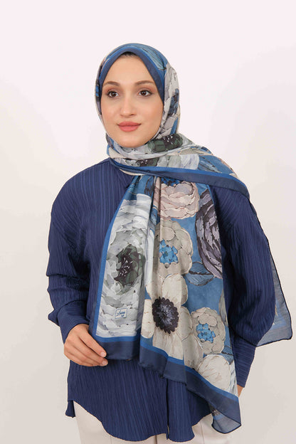 Soft Şal D060 Lacivert-Mavi