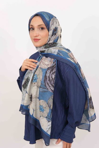 Soft Şal D060 Lacivert-Mavi