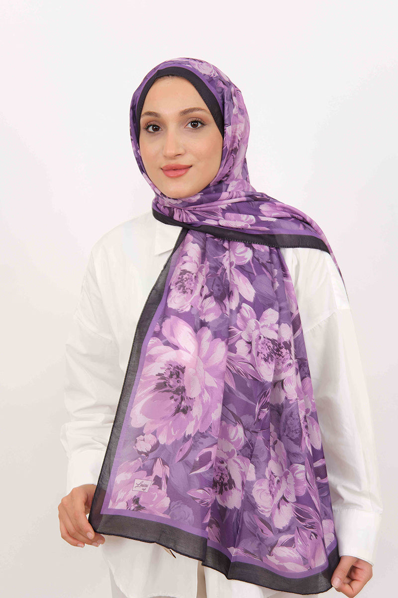 Soft Şal D061 Siyah-Mor