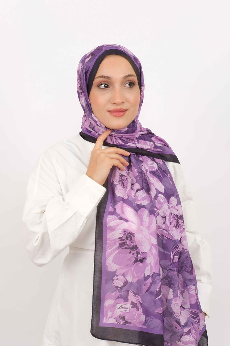Soft Şal D061 Siyah-Mor