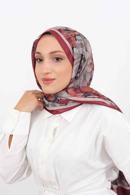 Soft Şal D061 Bordo-Gri