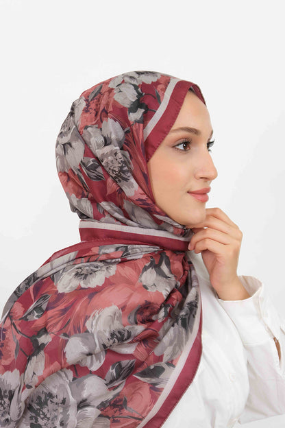 Soft Şal D061 Bordo-Gri