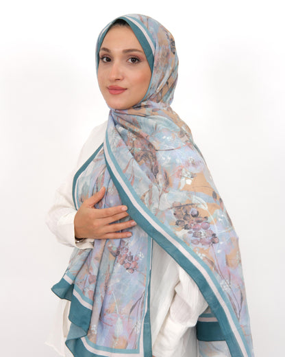 Soft Bambu Kraş Şal D050 Turkuaz