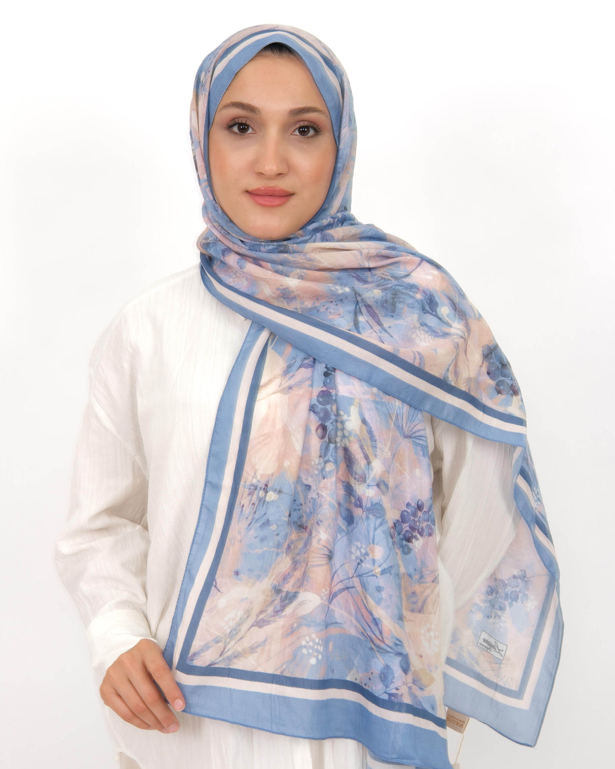 Soft Bambu Kraş Şal D050 Mavi