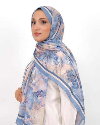 Soft Bambu Kraş Şal D050 Mavi