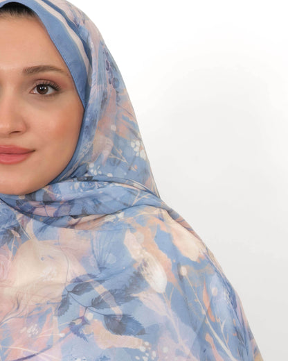 Soft Bambu Kraş Şal D050 Mavi