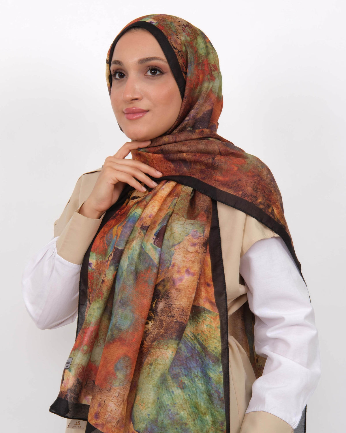 Soft Şal D064 Siyah-Kiremit