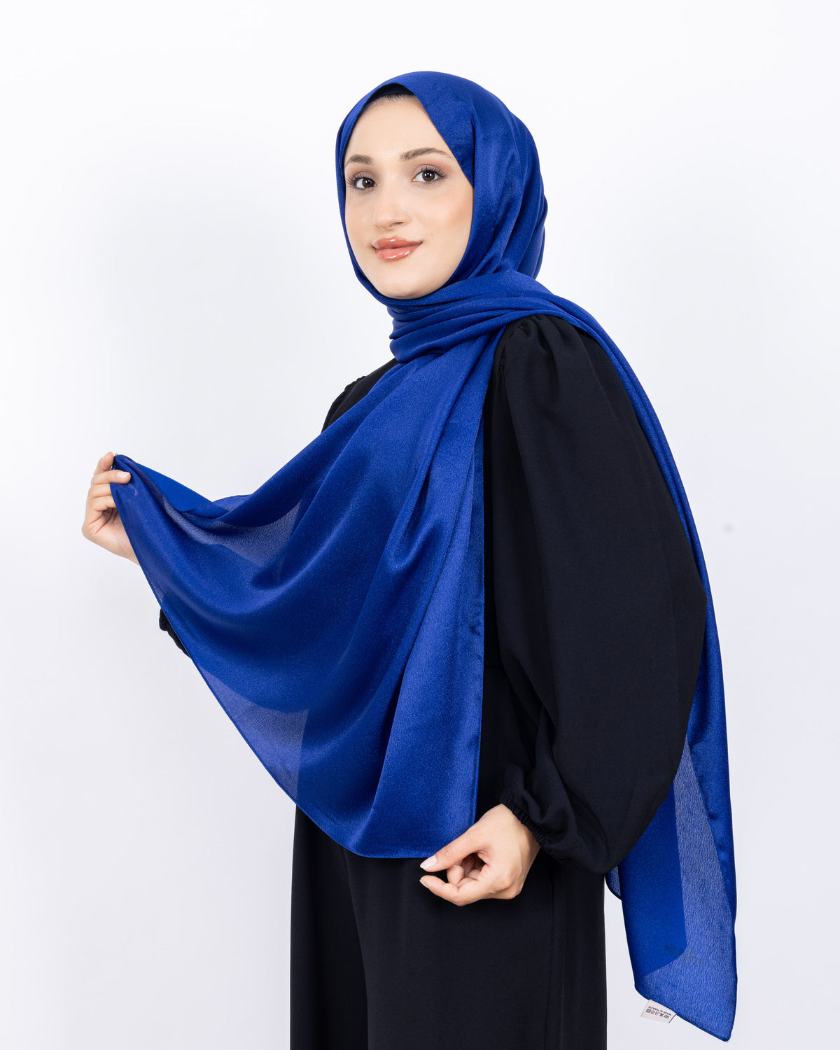 Düz Kristal Şal D019 Saks Mavisi