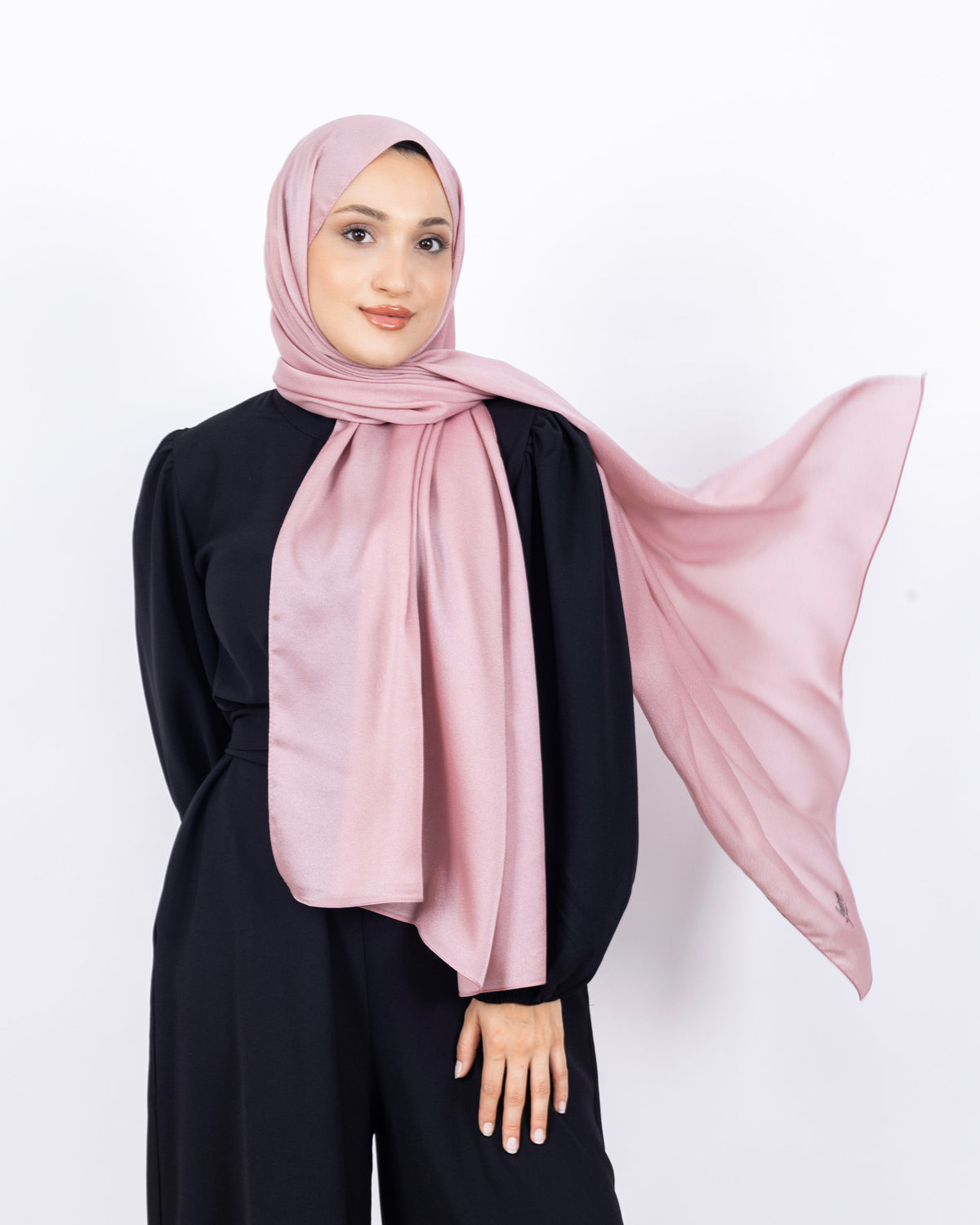 Düz Kristal Şal D019 Pembe